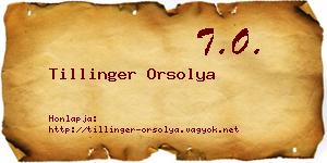Tillinger Orsolya névjegykártya