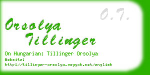 orsolya tillinger business card